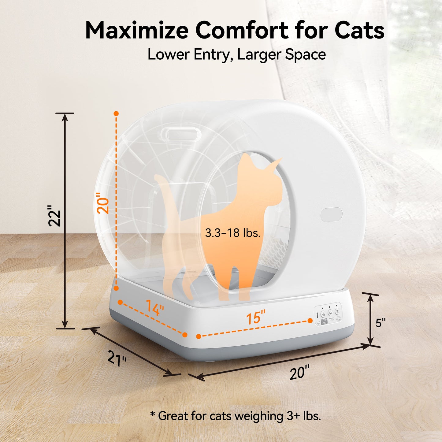 Smart Automatic Self-Cleaning Cat Litter Box, APP Control/Integrated Safety Protection, White